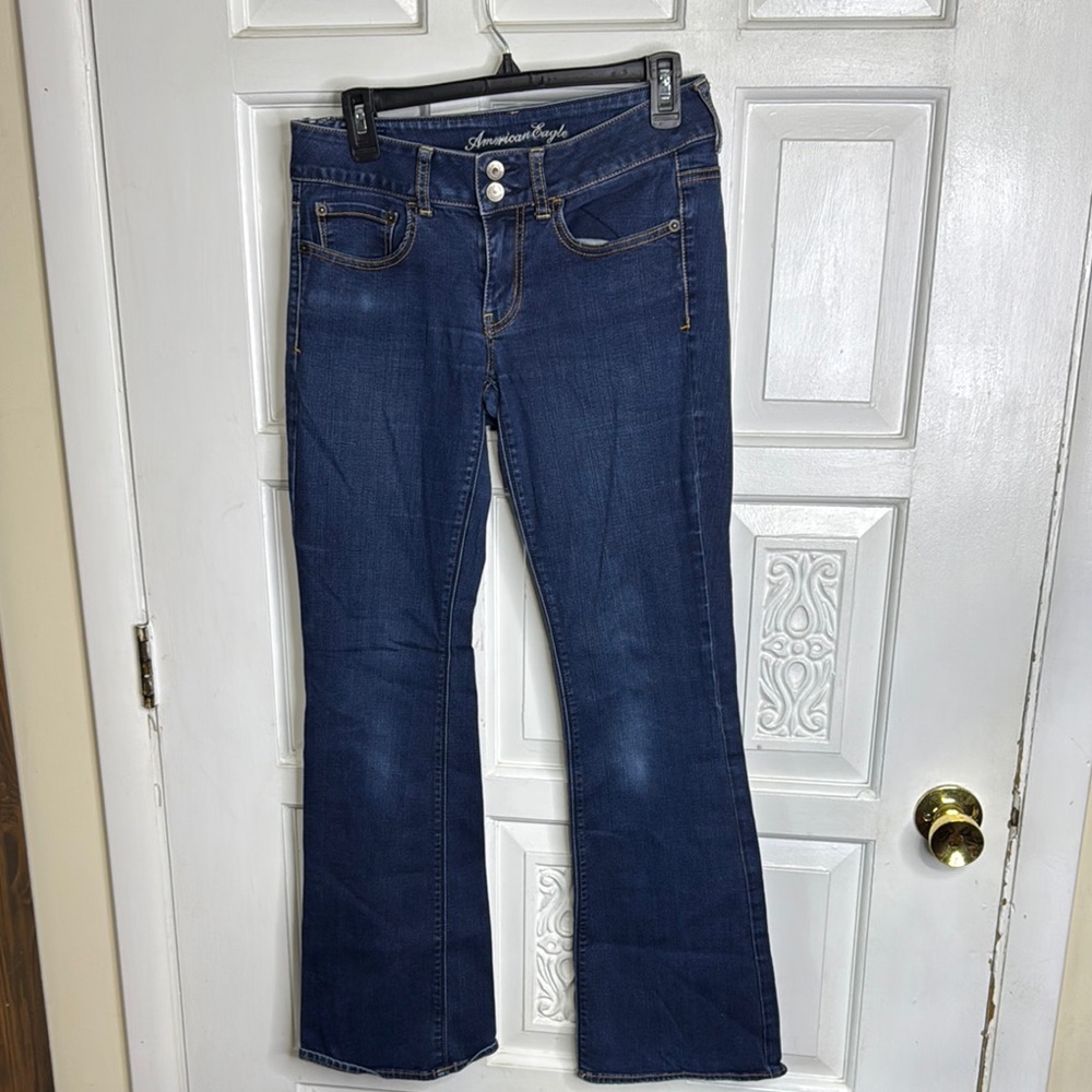 American Eagle Outfitters Super Stretch Artist Flare Blue Jeans Size  6